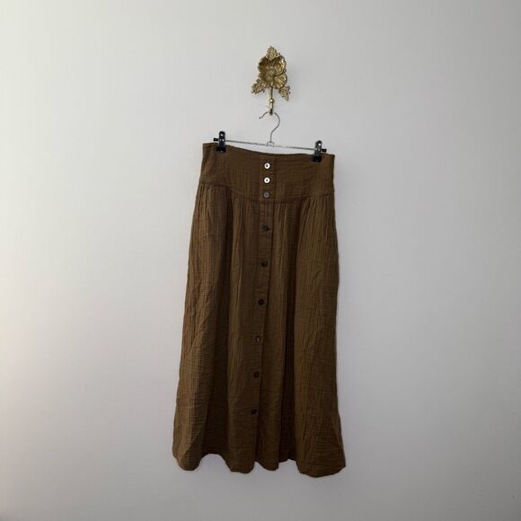 XiRena Ryan Button Front Midi Skirt M